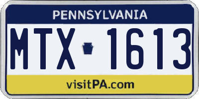 PA license plate MTX1613