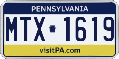 PA license plate MTX1619