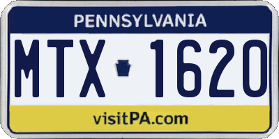 PA license plate MTX1620