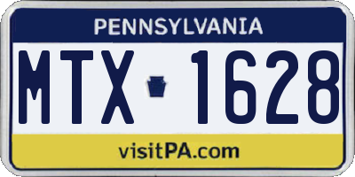 PA license plate MTX1628