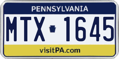 PA license plate MTX1645