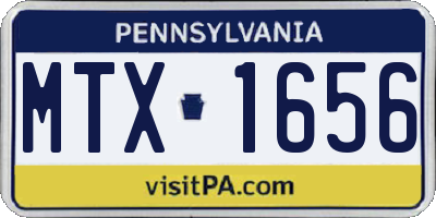 PA license plate MTX1656