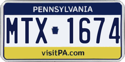 PA license plate MTX1674