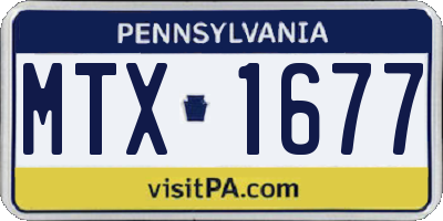 PA license plate MTX1677