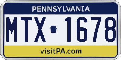 PA license plate MTX1678