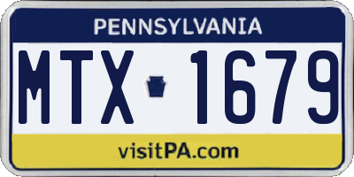 PA license plate MTX1679