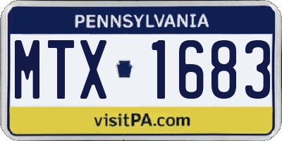 PA license plate MTX1683