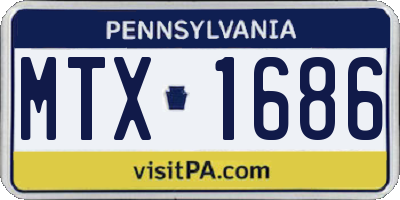 PA license plate MTX1686