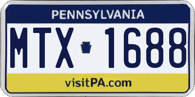 PA license plate MTX1688