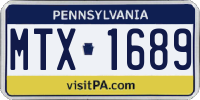 PA license plate MTX1689