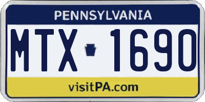 PA license plate MTX1690