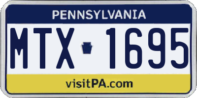 PA license plate MTX1695