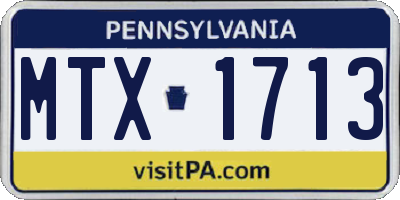PA license plate MTX1713