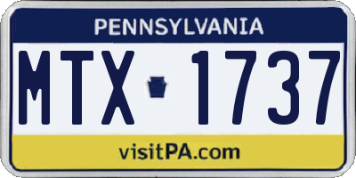 PA license plate MTX1737