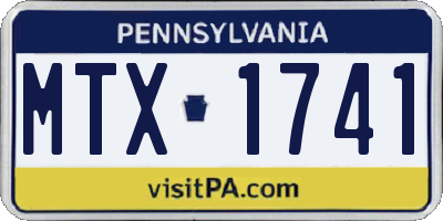 PA license plate MTX1741