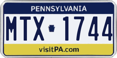 PA license plate MTX1744