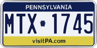 PA license plate MTX1745