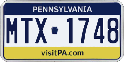 PA license plate MTX1748