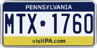 PA license plate MTX1760