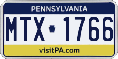 PA license plate MTX1766