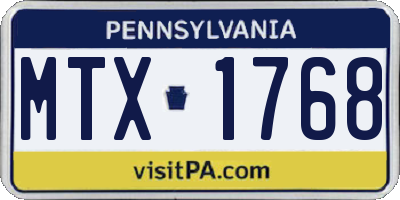PA license plate MTX1768