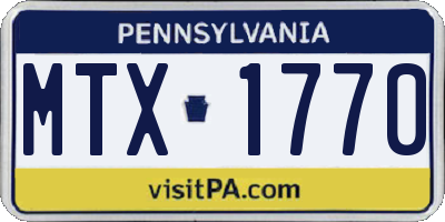 PA license plate MTX1770