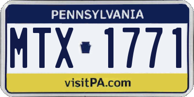 PA license plate MTX1771