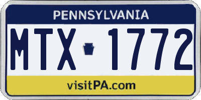 PA license plate MTX1772