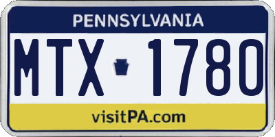 PA license plate MTX1780