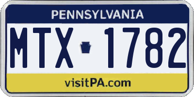 PA license plate MTX1782