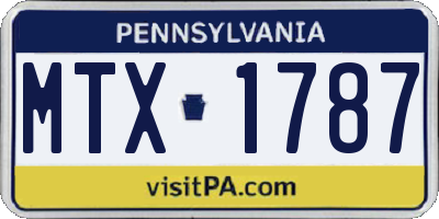 PA license plate MTX1787