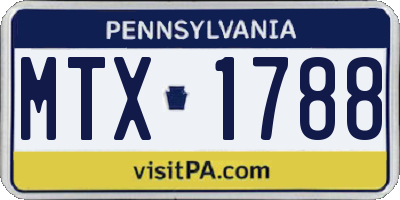 PA license plate MTX1788
