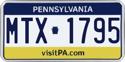PA license plate MTX1795