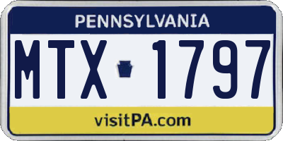 PA license plate MTX1797