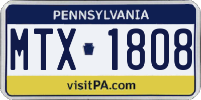 PA license plate MTX1808