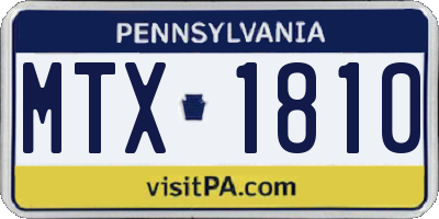 PA license plate MTX1810
