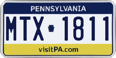 PA license plate MTX1811