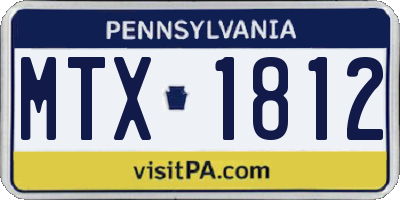 PA license plate MTX1812