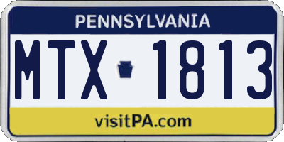 PA license plate MTX1813