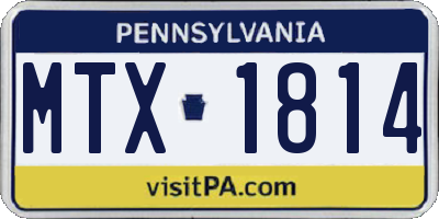 PA license plate MTX1814