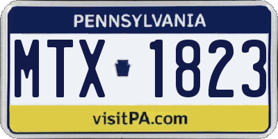 PA license plate MTX1823