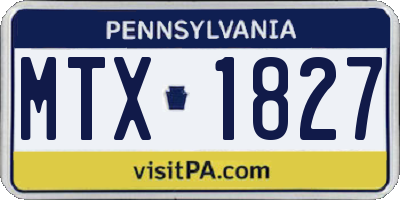 PA license plate MTX1827