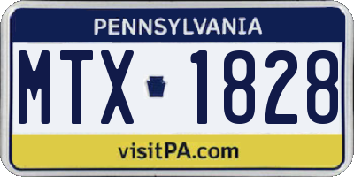 PA license plate MTX1828
