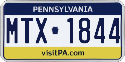 PA license plate MTX1844
