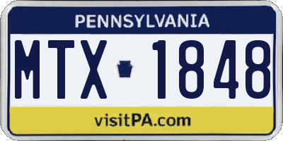 PA license plate MTX1848