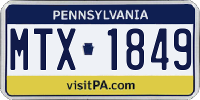 PA license plate MTX1849