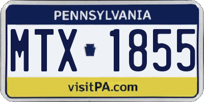 PA license plate MTX1855