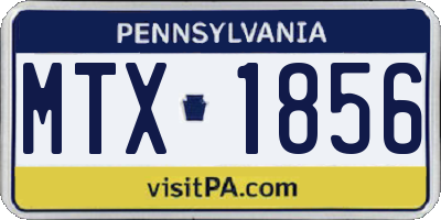 PA license plate MTX1856