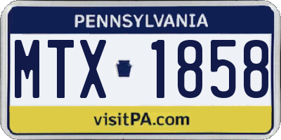 PA license plate MTX1858