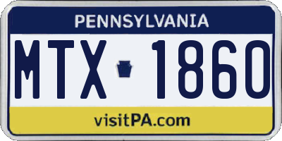 PA license plate MTX1860